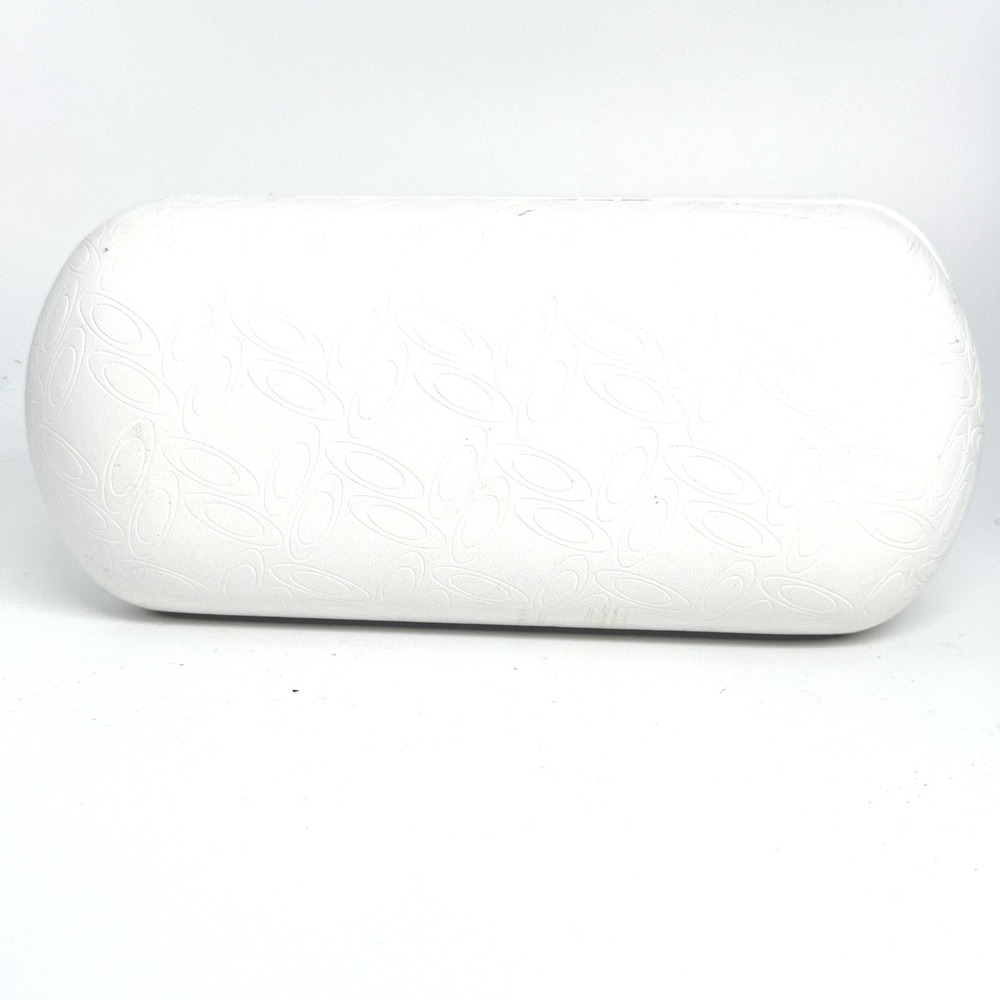 Oakley White Hard Eyeglasses Sunglasses Case Embossed Logo Clamshell Protector 2